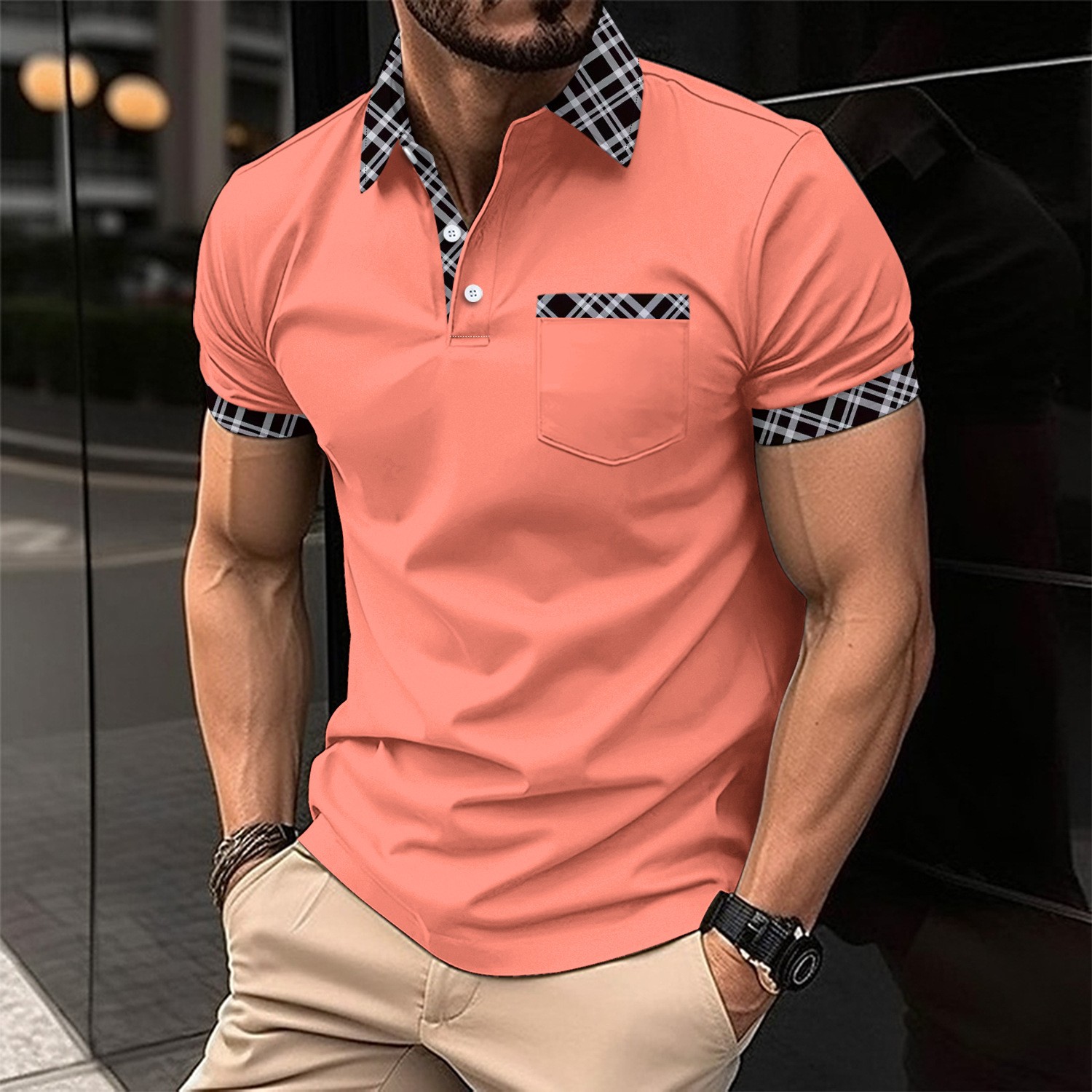 Men Formal Wear Combination - Мужская повседневная дышащая удобная рубашка-поло с