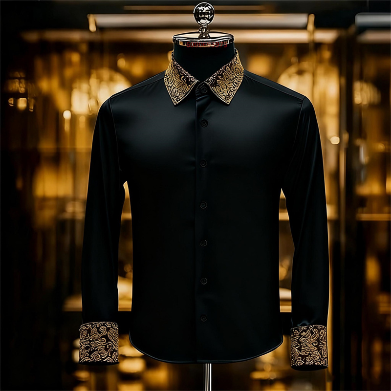 Men Formal Party Wear Shirt - Мужская изысканная рубашка с цветочным принтом