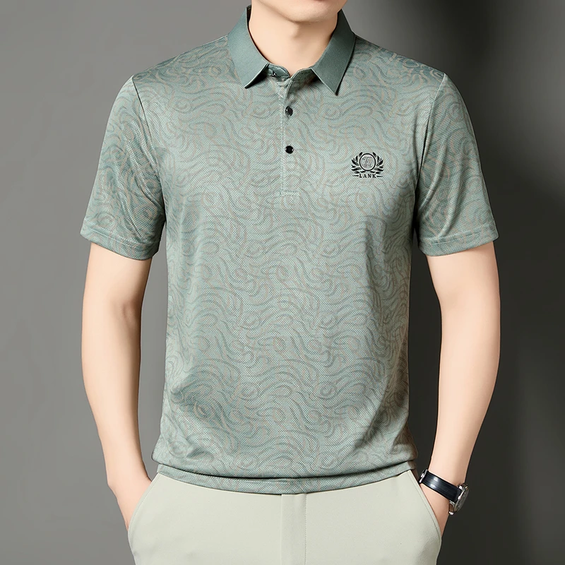 Men'S Polo Formal Wear - Мужская деловая формальная рубашка-поло с принтом,
