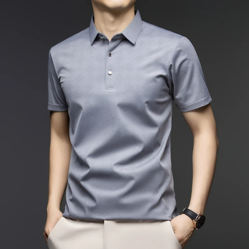 Men'S Polo Formal Wear - Мужская деловая рубашка-поло с коротким рукавом,