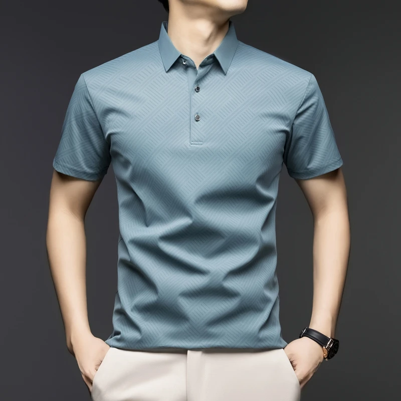Men'S Polo Formal Wear - Мужская элегантная рубашка-поло с узором, с