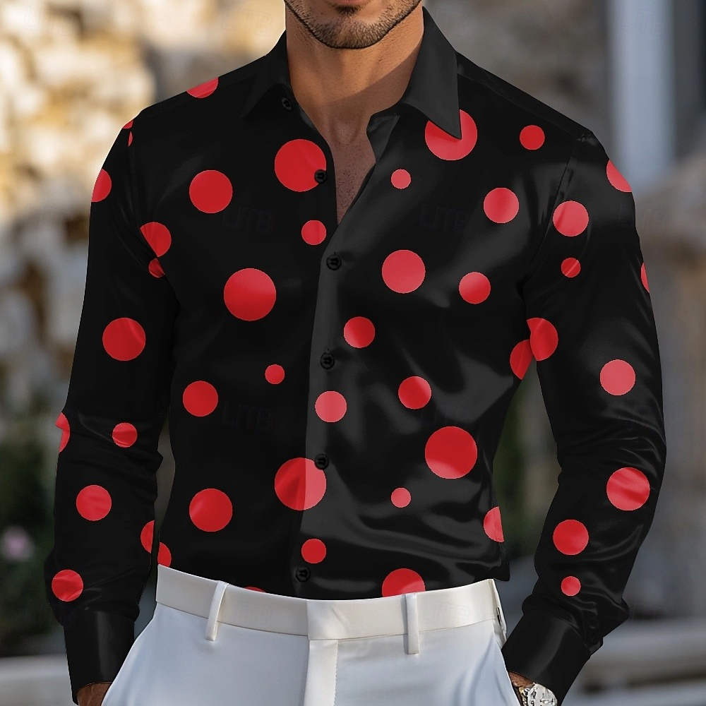 Мужская рубашка в горошек с ге – обзор и цена Men Formal Party Wear Shirt