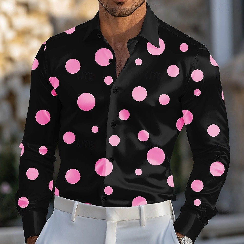 Мужская рубашка в горошек с ге – обзор и цена Men Formal Party Wear Shirt